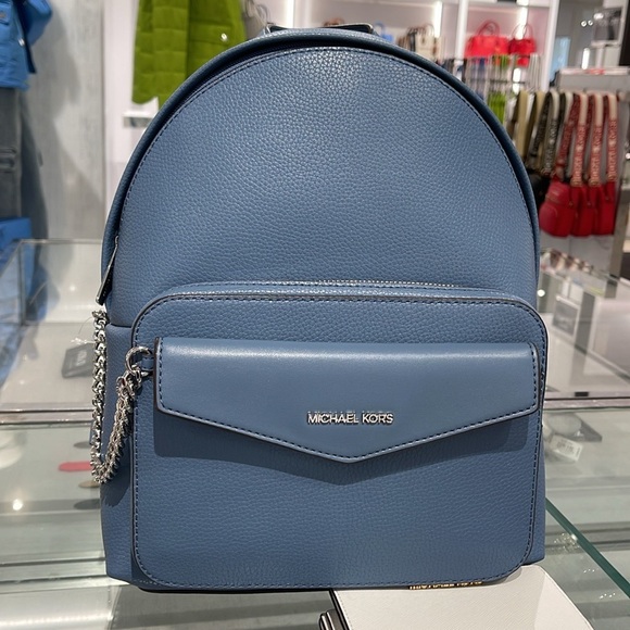 MICHAEL KORS 
Maisie Medium Pebbled Leather 2-in-1 Backpack
Denim 
NWT - Picture 3 of 16